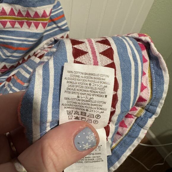 Boden Striped Detail Boho Maxi Dress Cotton Colorful Size 12 - Picture 7 of 10